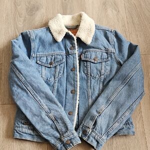 Levi's Blue Denim Jacket with Sherpa Collar